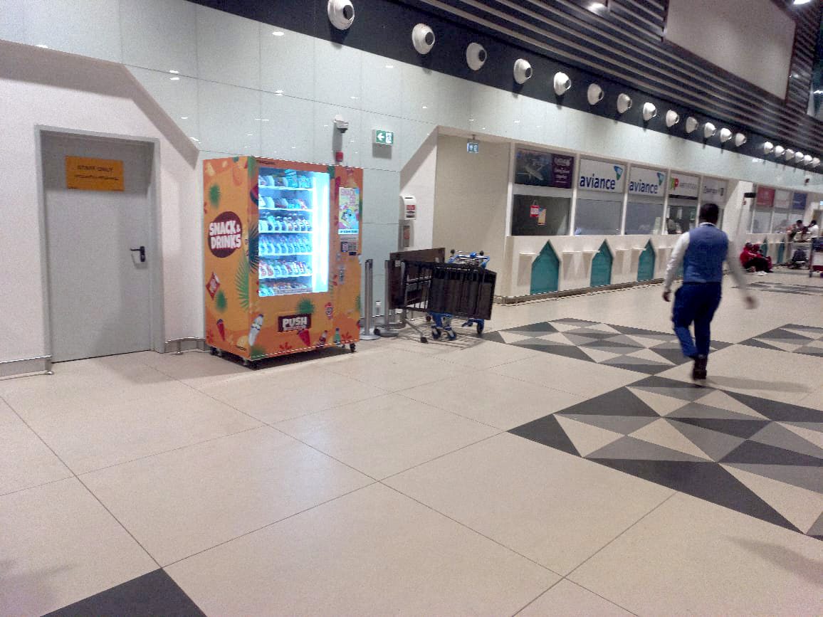 A Swaggers machine in the check-in hall